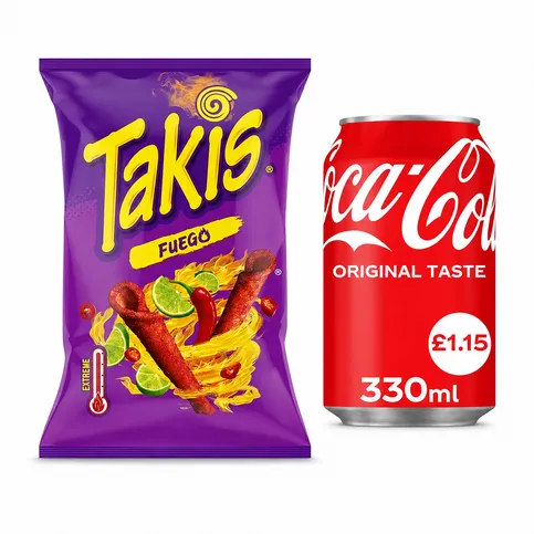 Takis fuego 100g + Coca cola original taste 330ml 