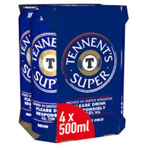 Tennent's Super Strong Lager Beer 4x500ml