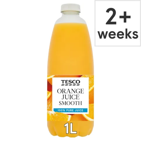Tesco 100% Pure Orange Juice Smooth 1L