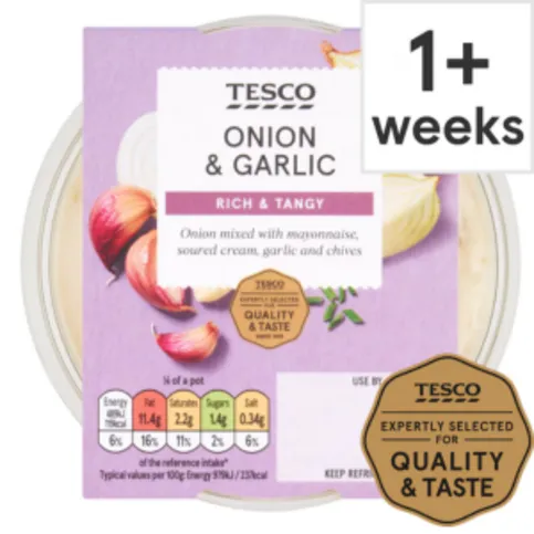 Tesco  Onion And Garlic Dip 200g