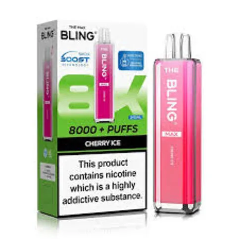 THE BLING MAX 8000+ PUFFS  CHERRY ICE 