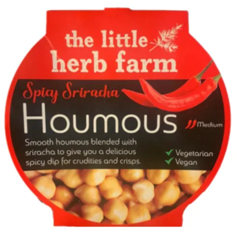 The Little Herb Farm Spicy Sriracha Houmous 200g