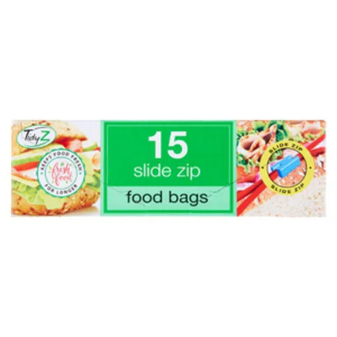 Tidyz Slide Zip Food Bags 15 Pack