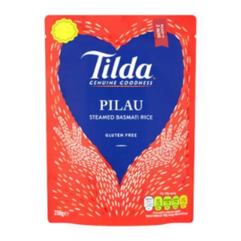 Tilda Pilau Steamed Basmati Rice Gluten Free 250g