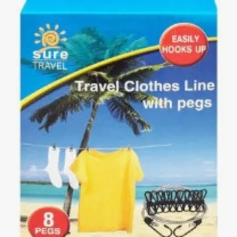 TRAVEL WASHING LINE AND PEGS EACH