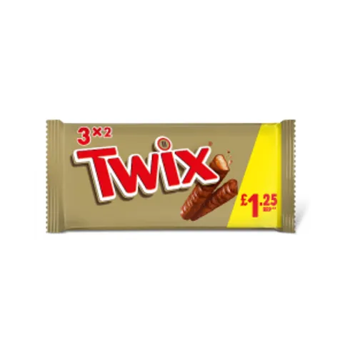 Twix Caramel & Milk Chocolate Fingers Biscuit Snack Bars Multipack 3 x 40g [ LARGE GOLD PACKET]