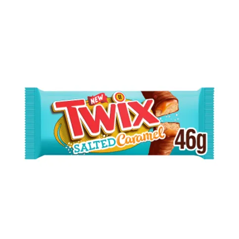 Twix Salted Caramel & Milk Chocolate Fingers Biscuit Snack Bar 46g