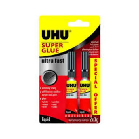 UHU Super Glue Ultra Fast Extremely Strong 2 x 3g