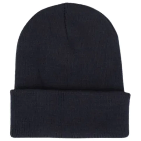 Unisex Black Lined Thermal Knitted Winter Hat