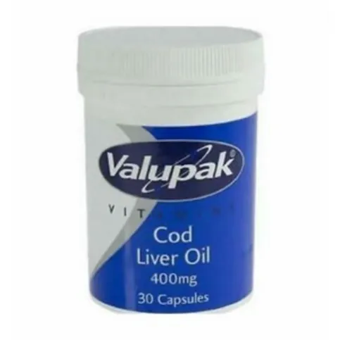 Valupak Vitamins Cod Liver Oil 400mg Strength 30 Capsules