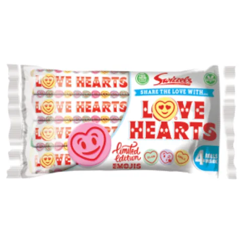 Swizzels Limited Edition Emojis Love Hearts 4 Rolls 105g