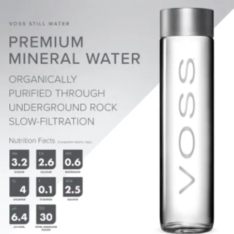 VOSS Mineral Still Water 800ml Glass Bottle