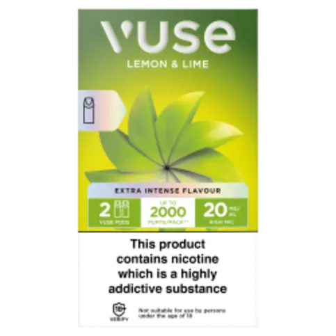 VUSE 2PK PODS LEMON & LIME 20MG/ML