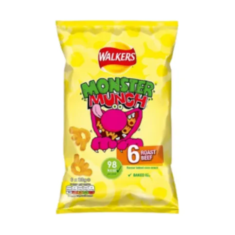 Walkers Monster Munch Beef Multipack Snacks 6 x 20g