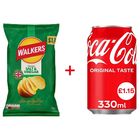 Walkers Salt & Vinegar 70g + Coca-Cola Original Taste 330ml