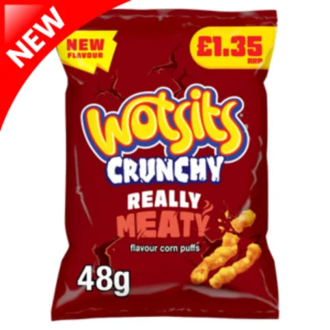 Walkers Wotsis Crunchy Really Meaty Flavour Corn Puffs 48g