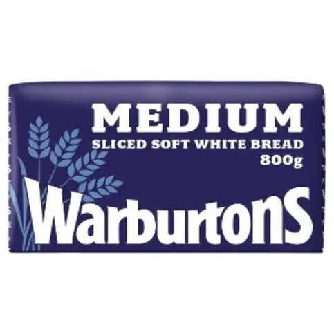 Warburtons Medium Sliced Soft White Bread 800g