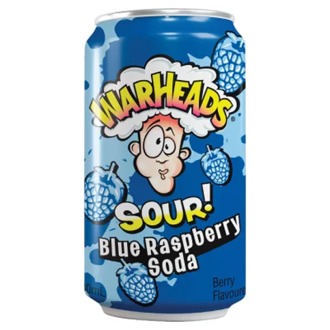 Warheads Sour! Blue Berry Raspberry Flavoured Soda 330ml