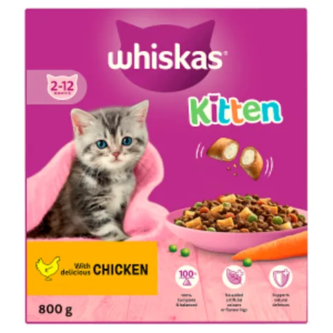 Whiskas 1+ Chicken Adult Dry Cat Food 800g