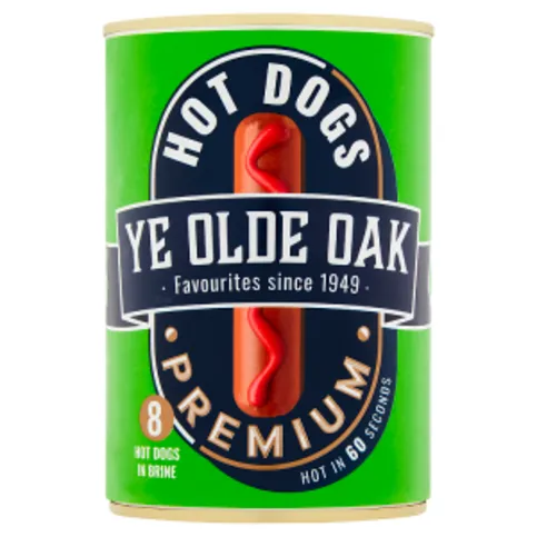 Ye Olde Oak 8 Premium Hot Dogs in Brine 400g