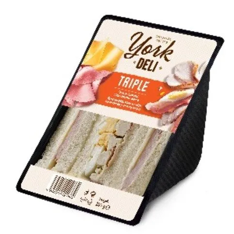York Deli Triple Sandwich Ham Cheese & Chicken Bacon Eggs 265g