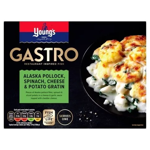 Young’s Gastro – Pollok, Spinach, Cheese & Potato Gratin, 360g