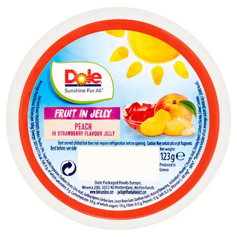 Dole Peach in Strawberry Flavour Jelly 123g