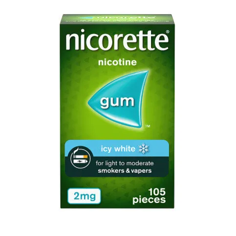 NICORETTE GUM ICY WHITE 2MG 105s
