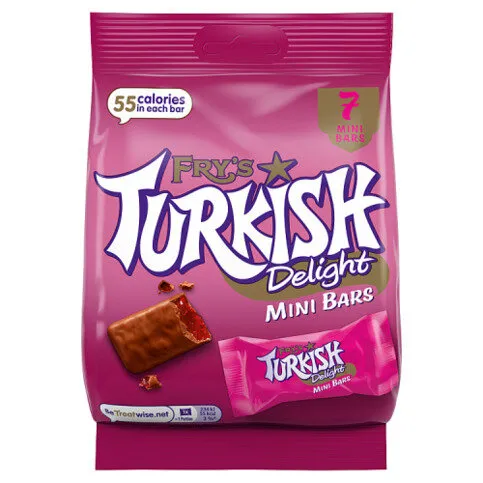 Fry's 7 Turkish Delight Chocolate Mini Bars 105g (7 x 15g)