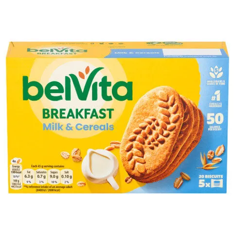 Belvita Milk & Cereal Biscuit Snack Bars Multipack 125g (5 x 45g)
