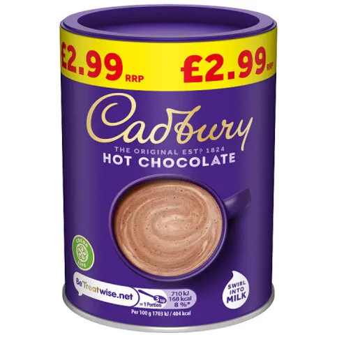 Cadbury Drinking Hot Chocolate Cocoa Powder 250g PMP £2.99