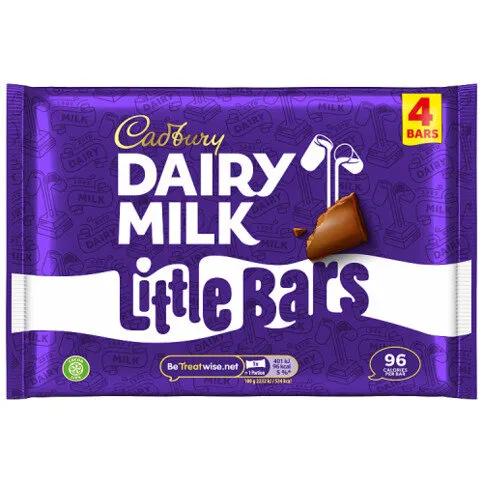 Cadbury Dairy Milk Little Bar Chocolate 4 Pack Multipack 72g (4 x 18g)