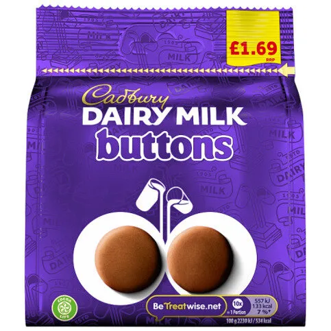 Cadbury Dairy Milk Chocolate Buttons Bag 85g