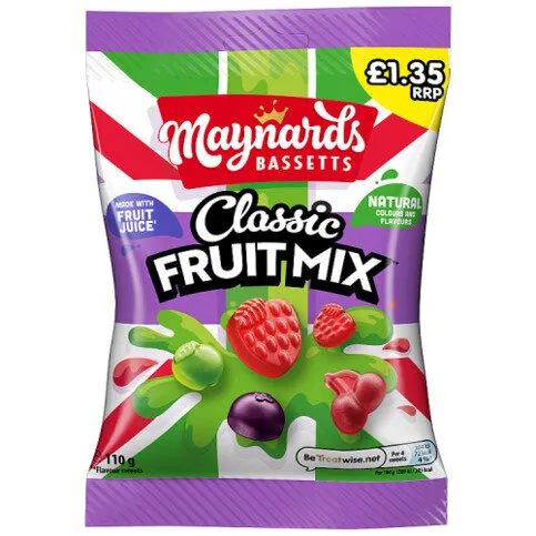 Maynards Bassetts Classic Fruit Mix Jelly 110g [ HANGING BAG PURPLE LABEL ]