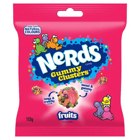Nerds Gummy Clusters Fruit-Flavour Candy 113g