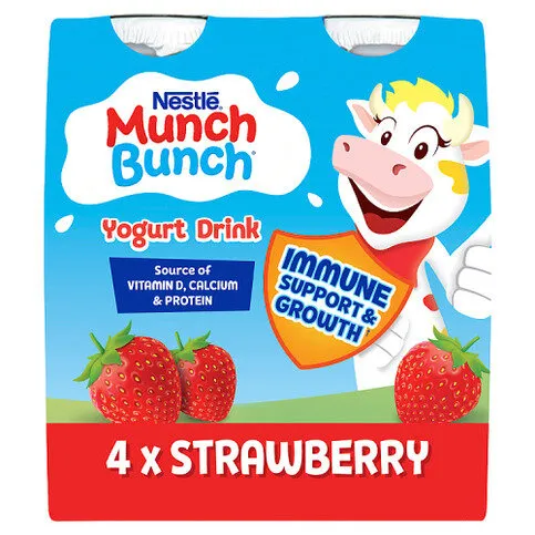 Munch Bunch Strawberry Yogurt Drink 4 x 90g (360g)