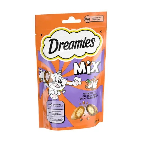 DREAMIES Cat Treat Biscuits With Chicken & Duck Flavour 60g