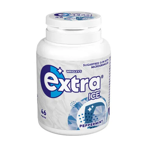 Extra Ice Peppermint Sugarfree Chewing Gum Bottle 46 Pieces
