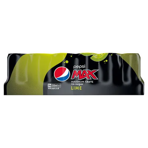 Pepsi Max Lime No Sugar Cola Can 24 x 330ml