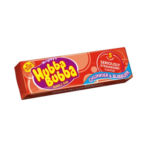 Hubba Bubba Seriously Strawberry  Bubblegum 5 Chunky Chews