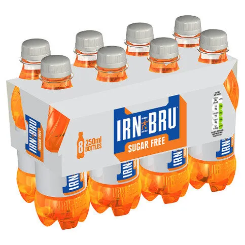 IRN BRU BOTTLE SUGAR FREE 8 PACK 250ML