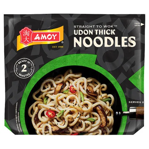 Amoy Straight to Wok Udon Thick Noodles 2 x 150g (300g)