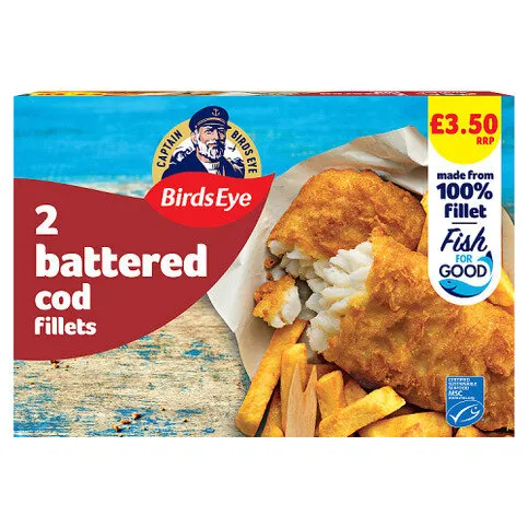 Birds Eye 2 Battered Cod Fillets 200g