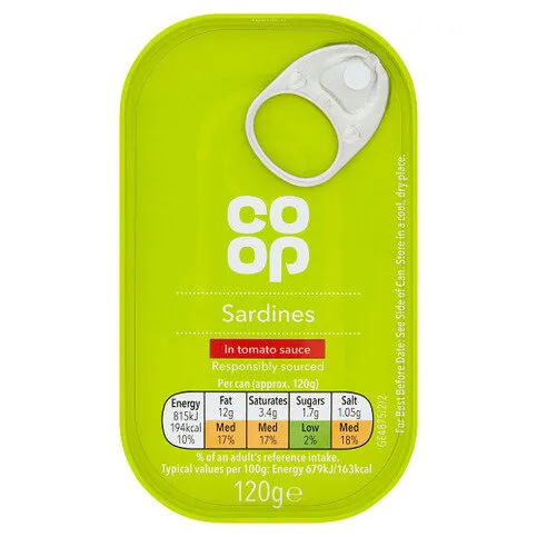 Co Op Sardines in Tomato Sauce 120g