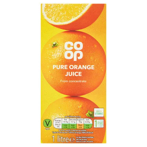 Co-op Pure Orange Juice 1 Litre