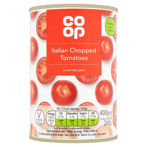 Co-op Italian Chopped Tomatoes in Tomato Juice 400g
