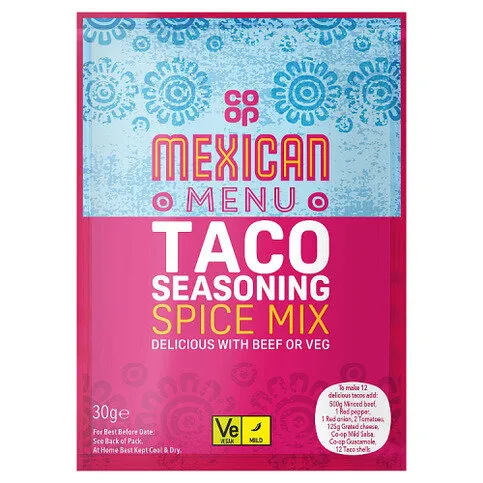 Co-op Mexican Menu Taco Seasoning Spice Mix 30g