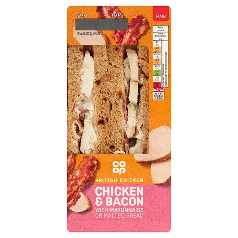 Co-op Chicken & Bacon with Mayonnaise on Malted Bread