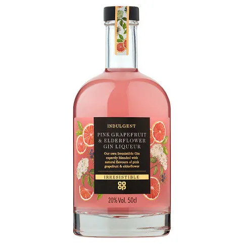 Co-op Irresistible Indulgent Pink Grapefruit & Elderflower Gin Liqueur 50cl
