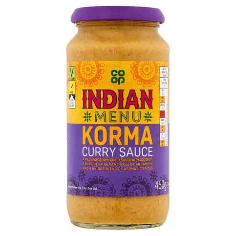 Co-op Indian Menu Korma Curry Sauce 450g